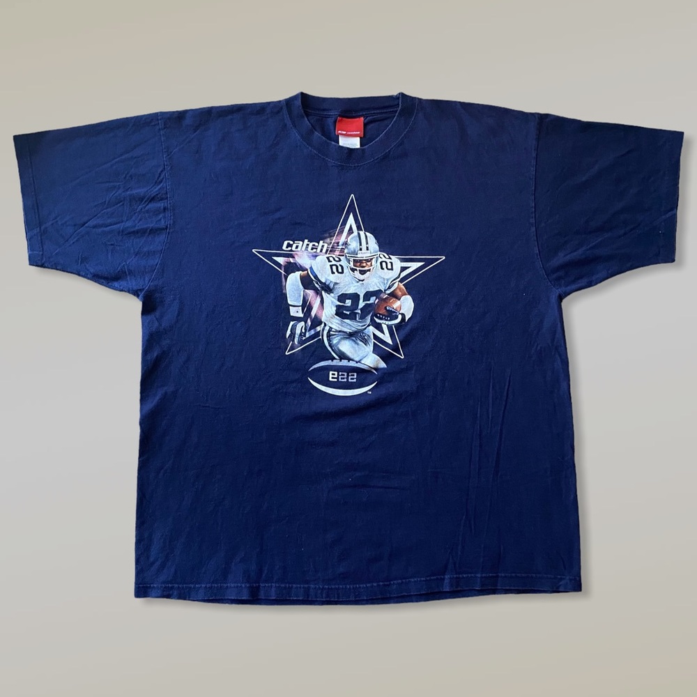 Vintage Reebok NFL Dallas Cowboys Emmitt Smith Short Sleeve T-Shirt in Navy Blue